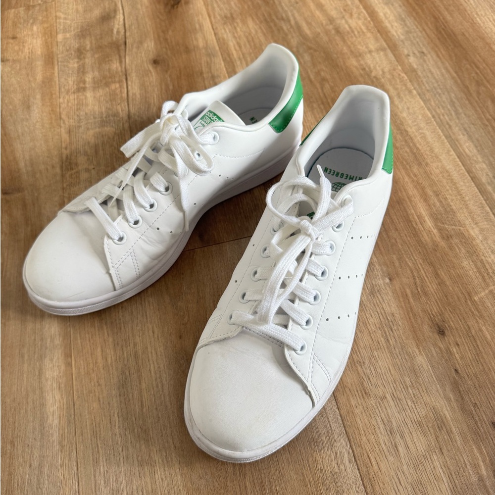 Adidas Stan Smith White and Green Sneakers